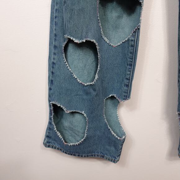 Levi's 513 Men's High Waisted Straight Custom Heart Cutout Jeans size 31 x 31 - Picture 5 of 12